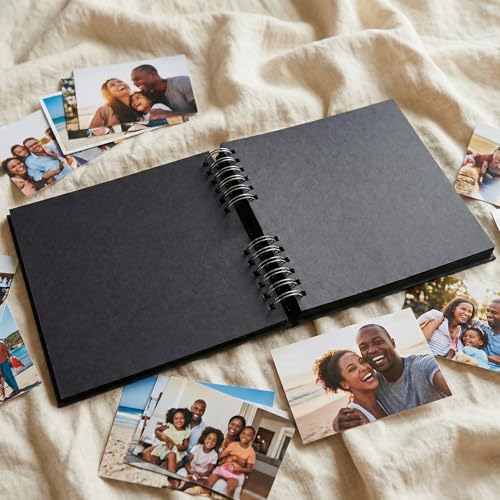 Image of Zaslan Scrapbook Album, 56 Pages /28 Sheets, 240 Gsm Thick Black Paper, Photo Album Scrapbook, Memory Book - Ideal for Your Scrapbooking Albums Art & Craft Projects (8.5 x 8.5 Inch)