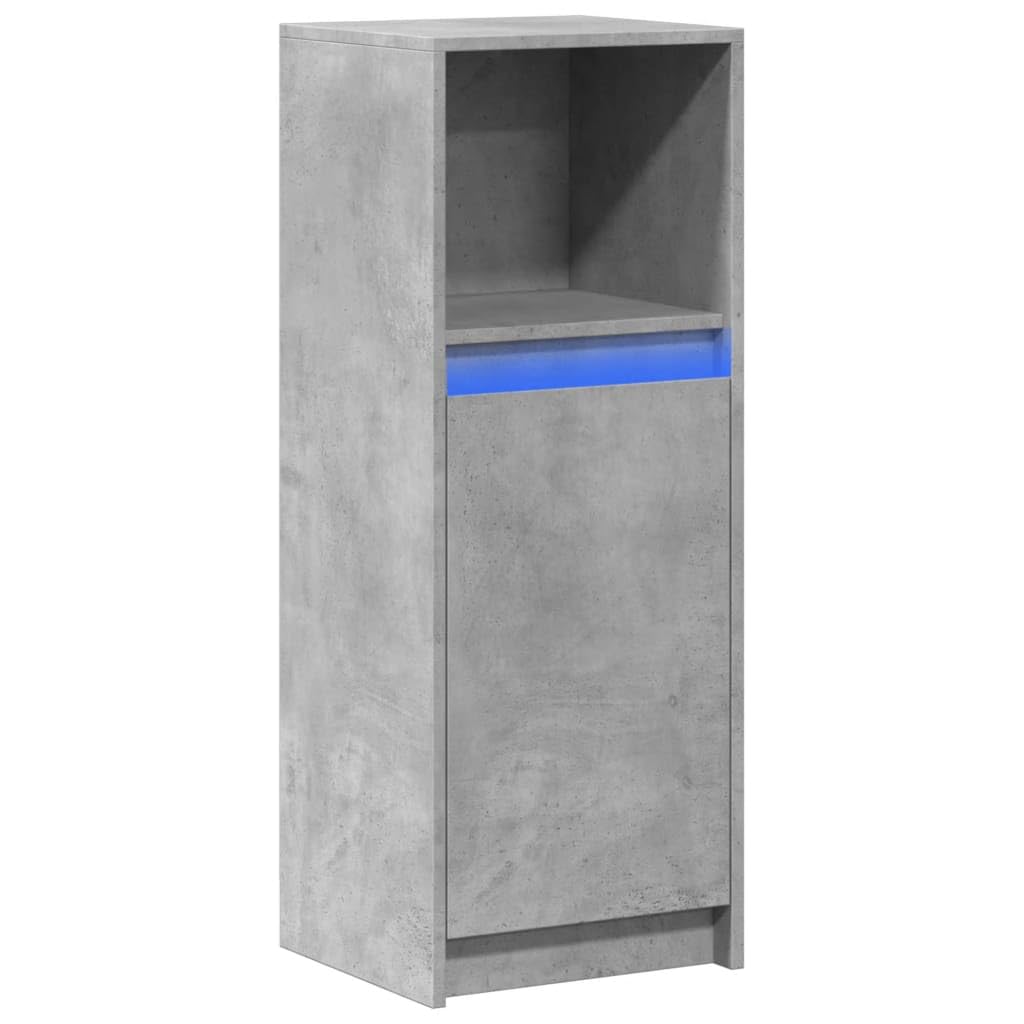 vidaXL Credenza con LED Grigio Cemento 38x34x100 cm Legno Multistrato