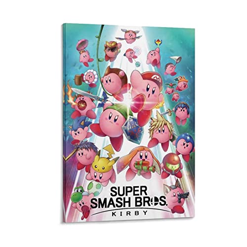 NIANYIMAO Lienzos De Fotos Senza Cornice Kirby Super Smash Bros Tela decorativa Wall Art Soggiorno Poster Camera da letto 30x50cm