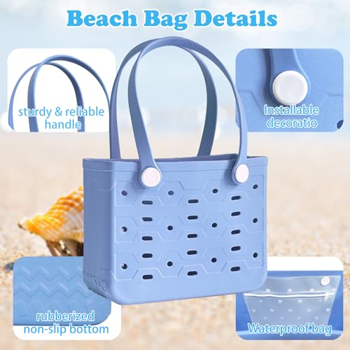 Rubber Tote Bag Small Beach Bag Waterproof Outdoor Tote Bag Washable Tote Portable Travel Bag Open Handbag4