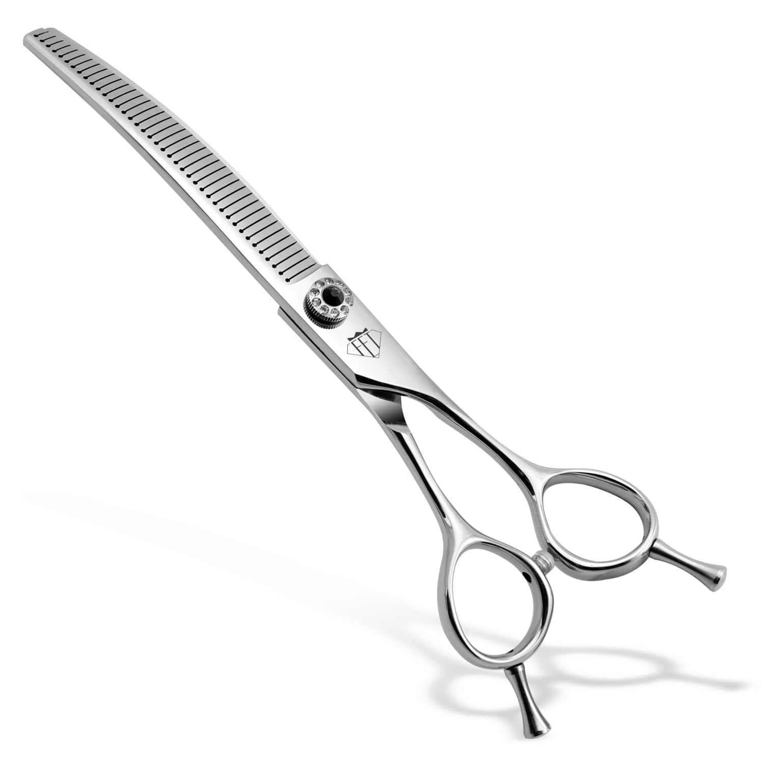 Fenice Totem Dog Grooming Scissors: 7 inch Pet Curved Chunker Shears Made Of Japanese 440C Advanced Stainless Steel Professional Grooming Scissors for