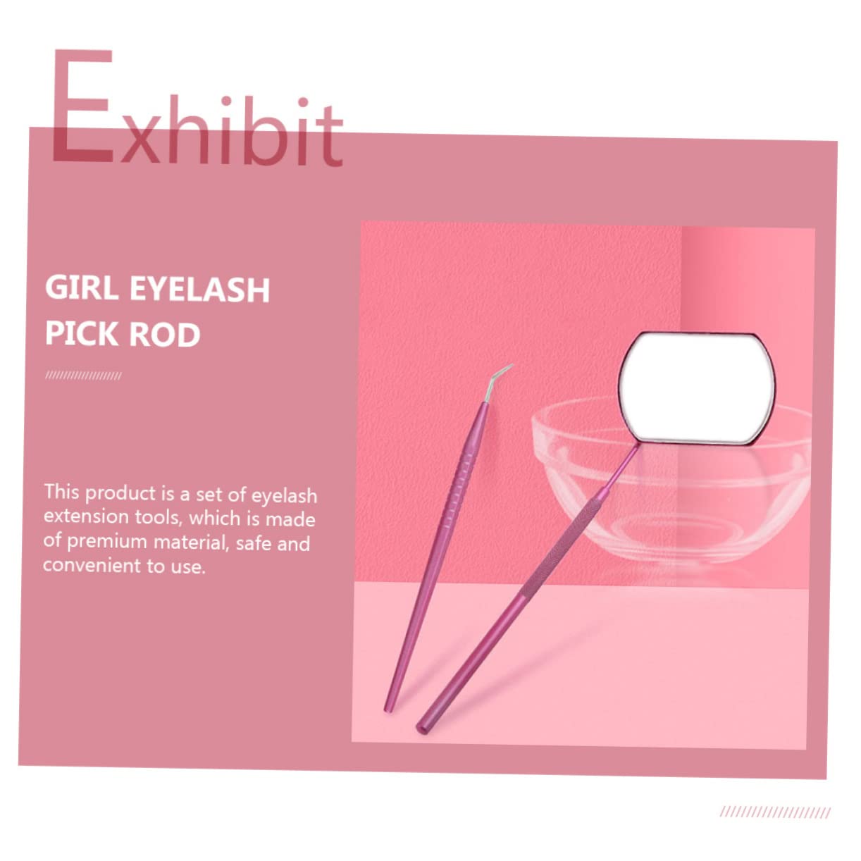 HONMEET Stainless Steel Lash Extension Tool Set Women's Beauty Tool Eyelash Rod Extension Mirror for Safe Use