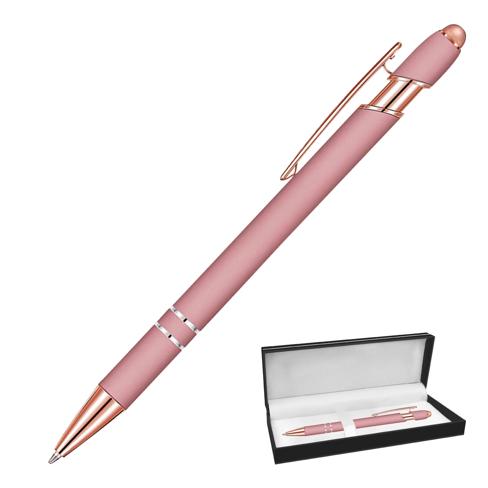 Ballpoint Pen Black Ink for Smooth Writing Retractable Pen 2-in-1 Medium Point Pen Gift Box Set for Office