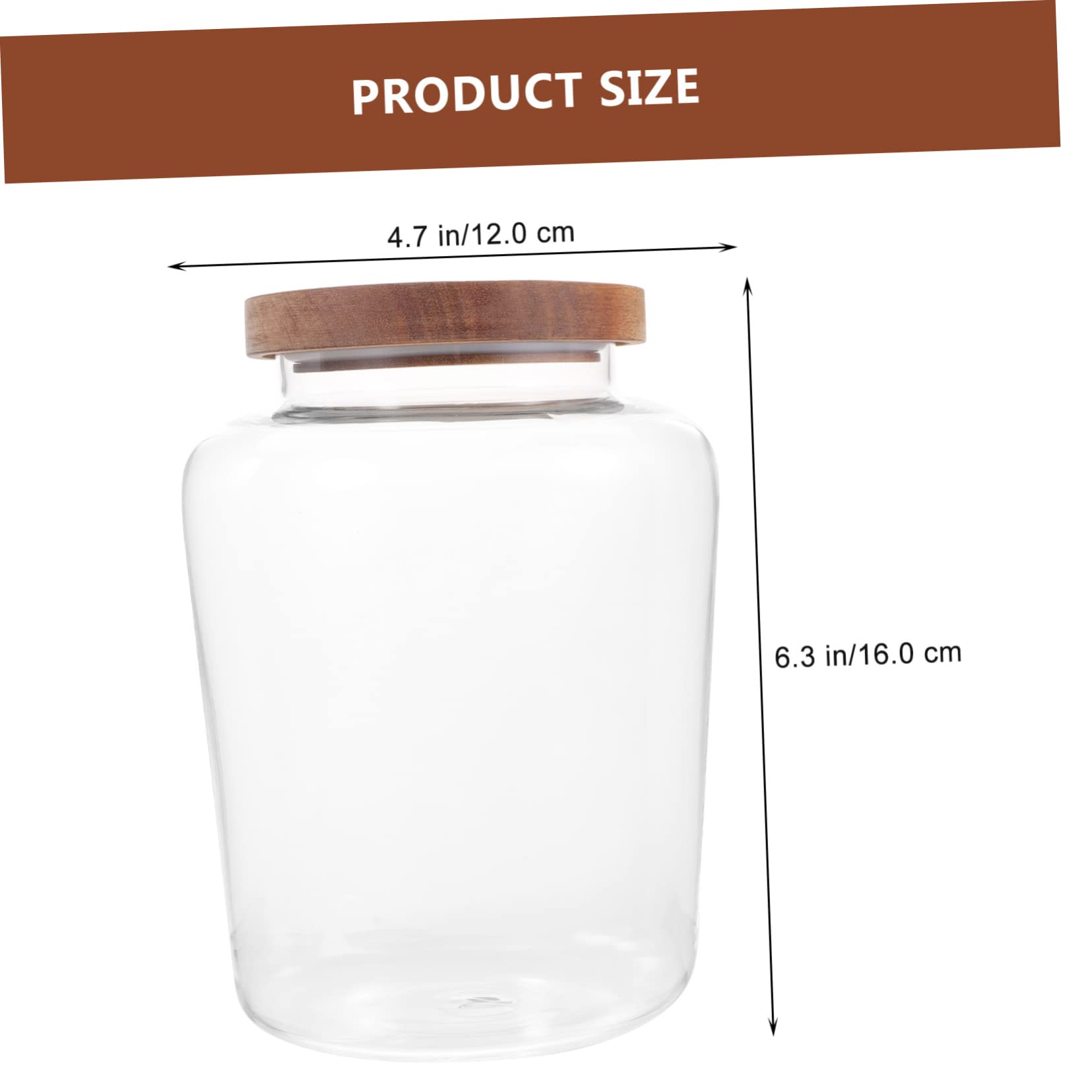LIFKOME Barattolo in Vetro Borosilicato 1, 5l Coperchio in Legno