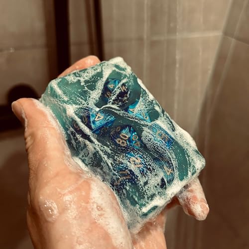 Dice Soap - Dungeons and Bubbles - 7 Piece Dice Set - Pen and Paper Fan Gift Idea - Fantasy Scents (3) image 4