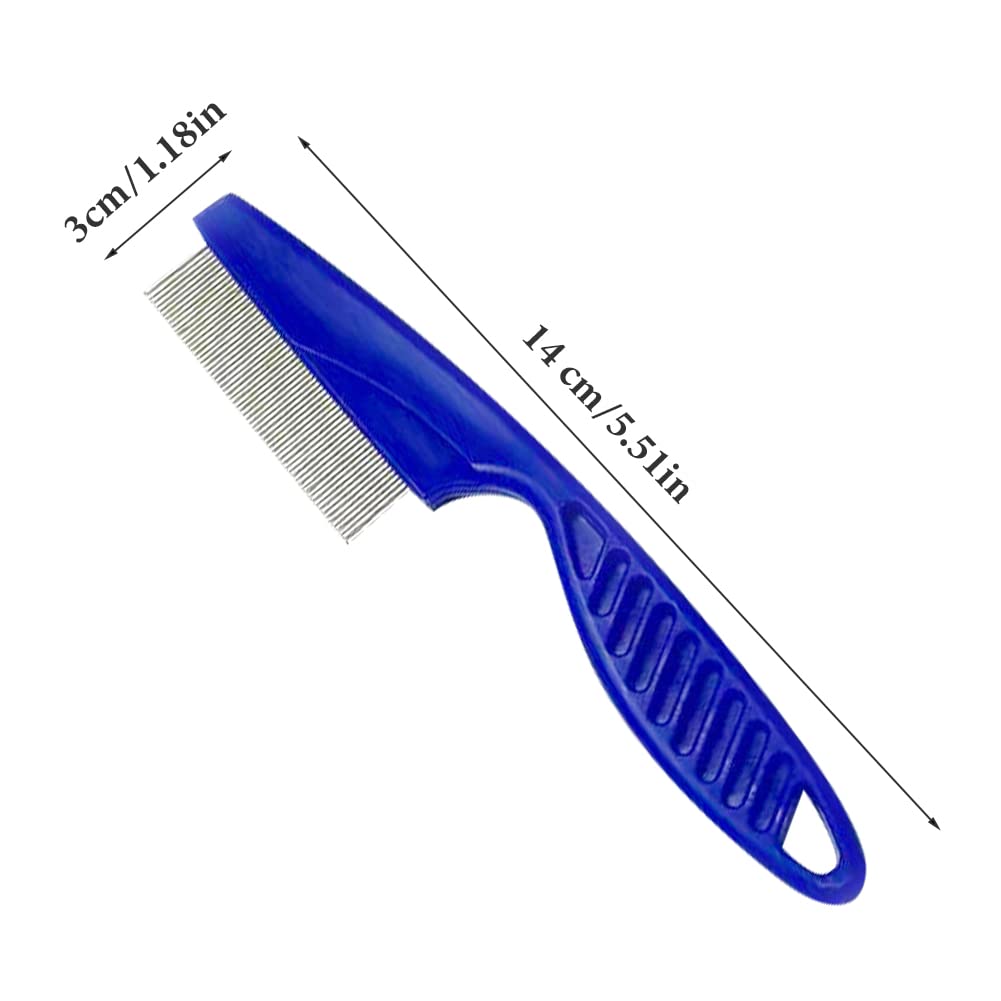 CAT flea - com, peigne à puces 3pcs, peigne à puces lécher les marques de larmes léchées peigne pour animaux de compagnie lapin long terme pour chats et chiens (Bleu)