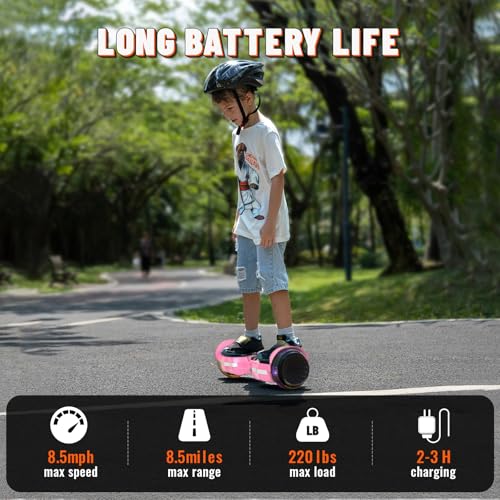 Image of SIMATE Scooter, Colorful LED Light-Up Wheels, Bluetooth Speakers and APP, Dual 250W Motors, 8.5 mph Max Speed & 8.5 Miles Max Range, Gifts for Kids Adults Girls Boys