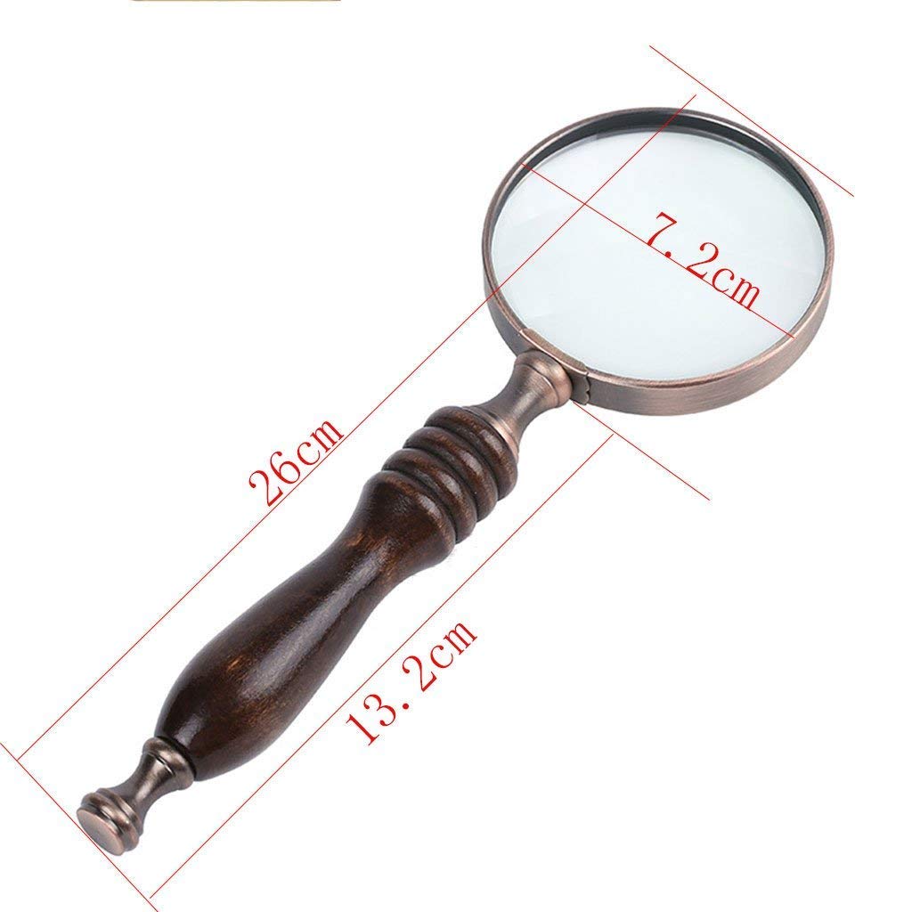 Lupa, Educativa, Investigación, Lupa de Metal de Lujo Estilo Retro Vintage, Regalo de Mano.