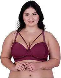Sutiã Plus Size com Tirinhas Bojão Detalhe em Renda Strappy