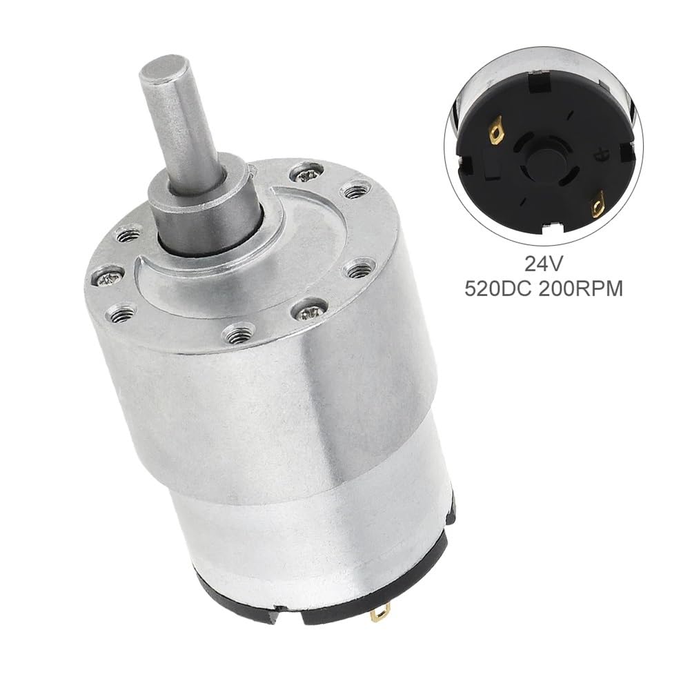 DC Motors 37GB-520 DC24V 200RPM Reducer Electronic Starter with Metal Gear and High Torque for Smart Toilet/Robot OROAOBOMT