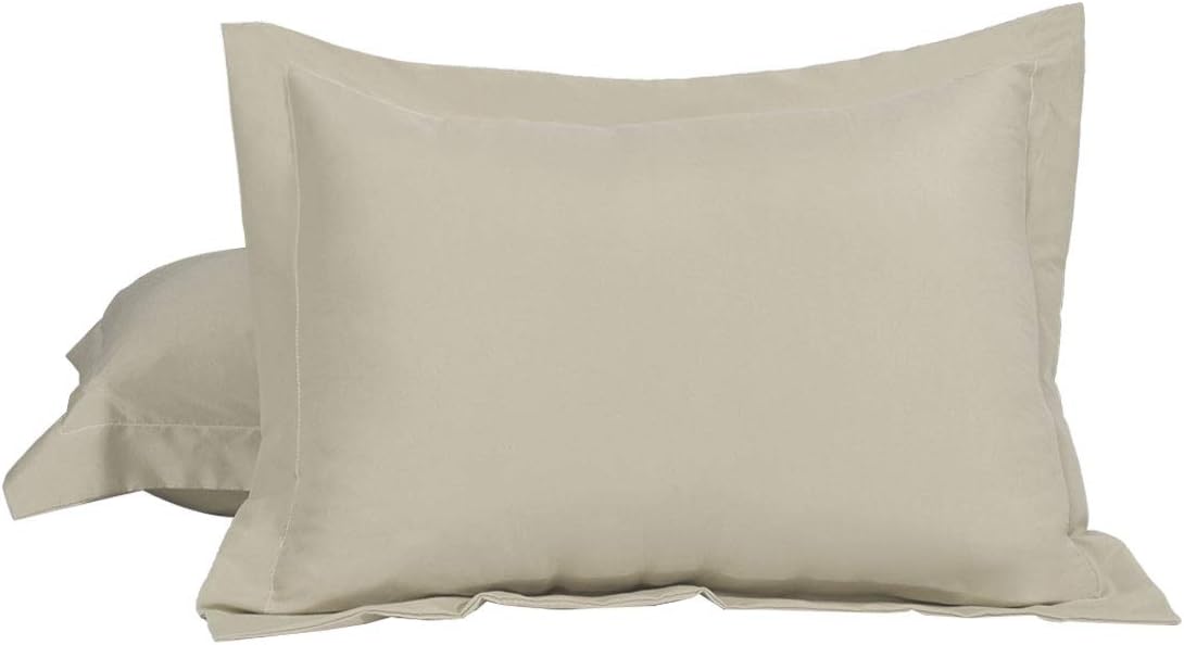uxcell Pillow Shams 2 Pack Soft Brushed Microfiber Envelope Closure Pillowcases Queen(20"x30") Khaki