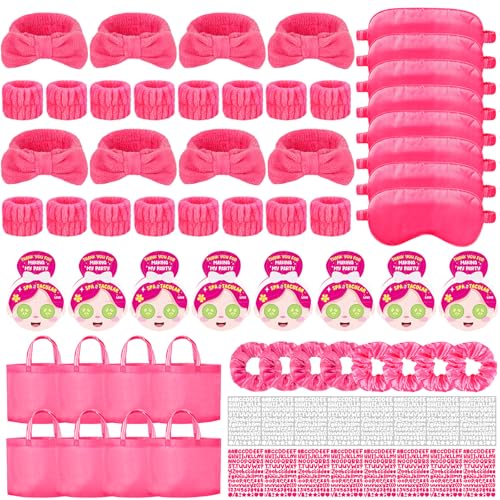 Cadeaux de fête spa pour filles avec chouchou, masque pour les yeux et autocollants
