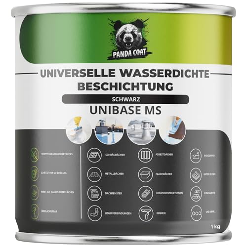 PandaCoat Wasserdichte Dichtmasse – Flüssigkunststoff Abdichtung – Schwarz Dichtmasse – Dachrinne abdichten – Flachdachabdichtung – Beton, Metall, Holz Dichtschlämme – Dachabdichtung flüssig (1 kg) PandaCoat Wasserdichte Dichtmasse – Flüssigkunststoff Abdichtung – Schwarz Dichtmasse – Dachrinne abdichten – Flachdachabdichtung – Beton, Metall, Holz Dichtschlämme – Dachabdichtung flüssig (1 kg)