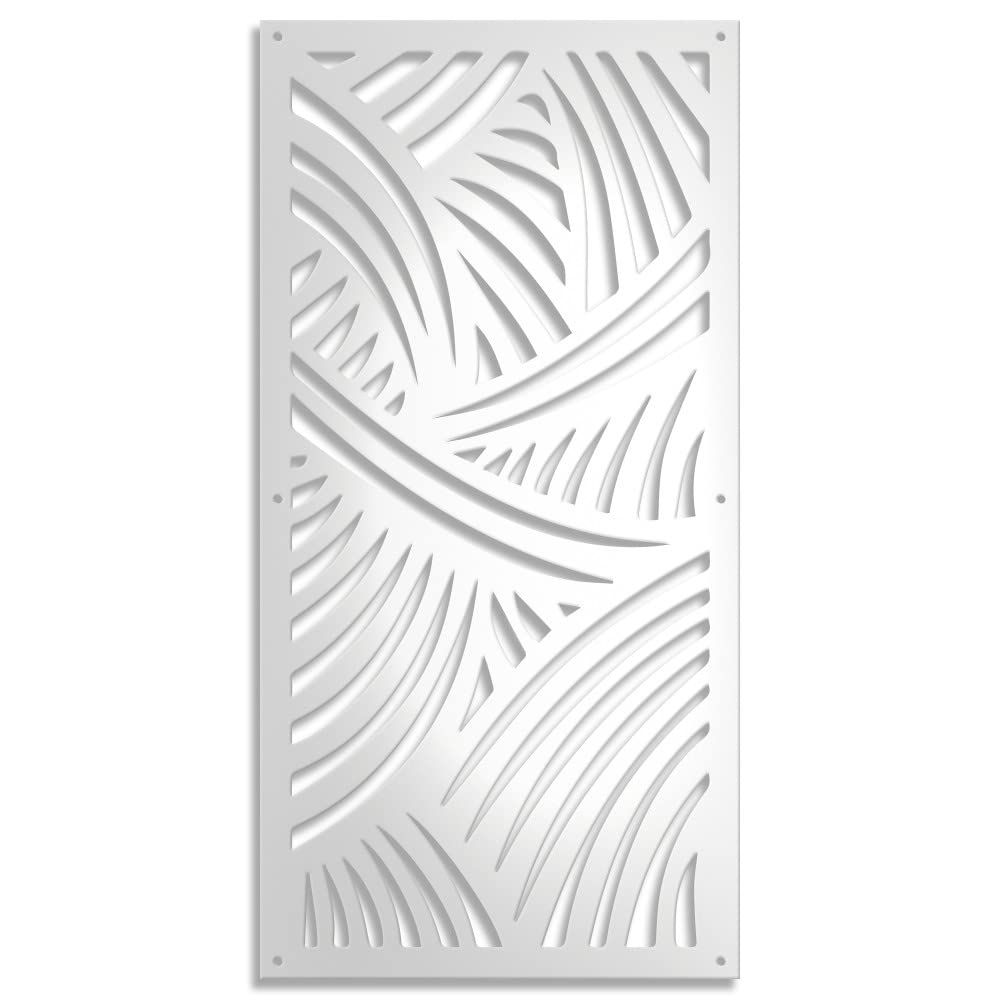 Quadro traforato per arredamento modello FASCE - Pannello In PVC Traforato - Parasole colore bianco 73X148 CM