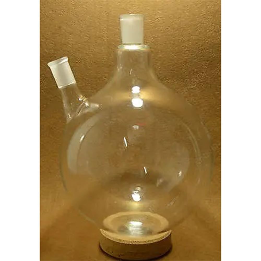 Laborglaswaren 5000 ml 24/40 2 Hals Rundboden Glaskolben 5L Labor Flasche
