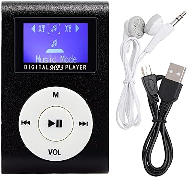 Portable Mp3 Player, 1.8Inch Lcd Screen Mini Digital Mp3 Music Player Metal Mini Clip Mp3 Support Memory Card with 3.5Mm Earphone