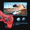 Rzzhgzq 2 Pack P-S3 Wireless Controller P3 Controller Wireless Bluetooth Gamepad with USB Charger Cable for P-S3 Console (Clear Red+Clear Green)