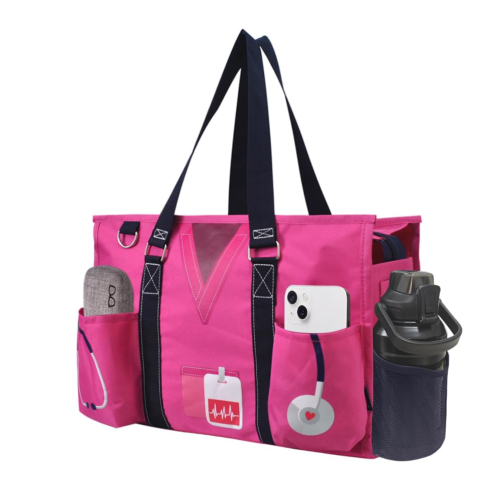 NGIL Utility Water Resistant Tote Bag, Top Zipper Closure, Perfect Gifts for Working Women, Nurses, Gym bag