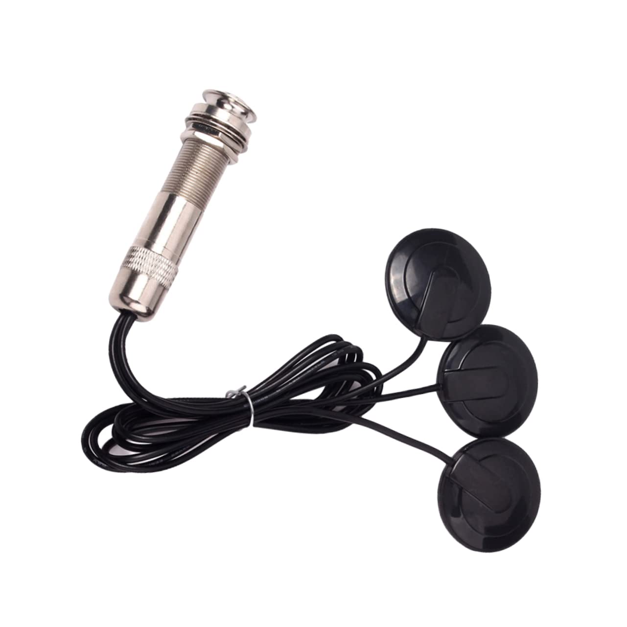 Sosoport Black Piezo Microphone Pickup with Sensors and Jack Easy Installation for Acoustic Guitar for Performances and Sound Reduction