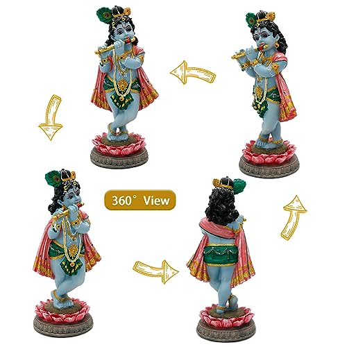 Estatua Lord Krishna Dios Hindú 8.3 pulg miniatura 2