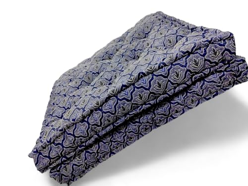 Image of Adim's Soft Cotton Box Quilt Mattress | Mattress offers a combination of comfort, durability and style,making it an excellent choice for a restful night's sleep (Blue Jacquard Design, 48X72 X5 Inches)