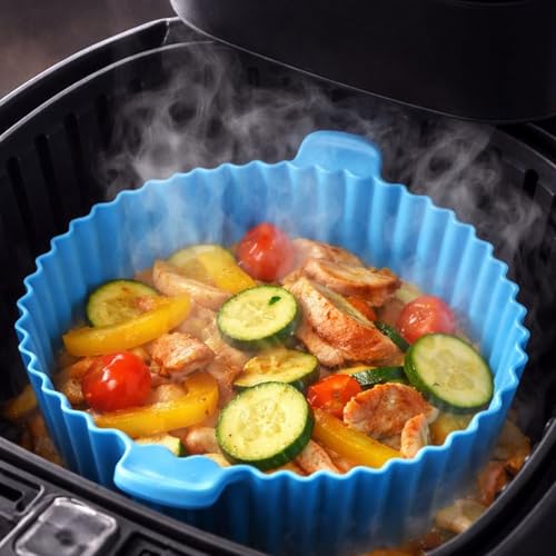 Image of Signamio 6 Pcs Set of Air Fryer Silicone Tray - Non-Stick, Reusable Baking Tray, Round