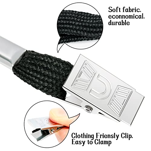 100Pcs Clear Plastic Horizontal Name Tags Badge Id Card Holders And 100Pcs Black Lanyards With Clip Lanyards For Id Badges (Black) #TOP2