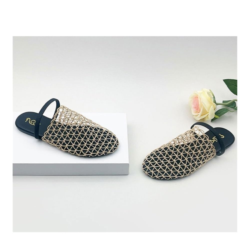 Sandalia, Sandalias Planas, Chanclas de Playa cómodas y caladas de Verano Zapatos de Ducha(37 EU)