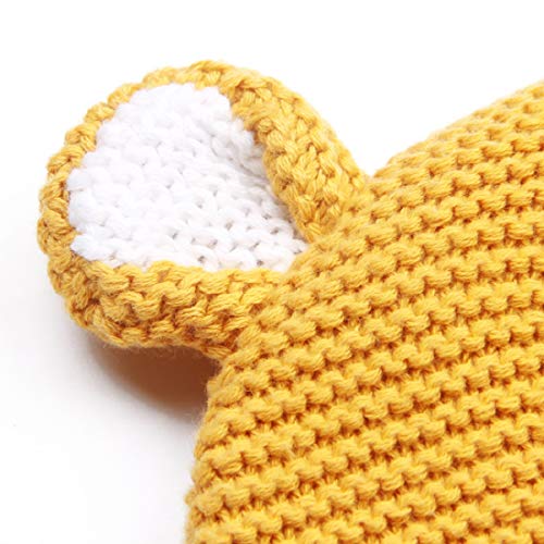 LLmoway Baby Knit Hat Cotton Bear Beanie Soft Cute Infant Fall Winter Hats for Boys Girls Age 0-18M4