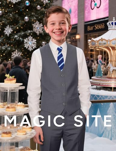 Image of Boy's 4 Button Formal Suit Vest with Tie