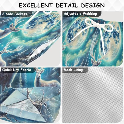 Moon Deer Night Boys Swim Trunks Quick Dry Toddler Swimsuit Boy Swimwear Bathing Suits Board Shorts 5T3