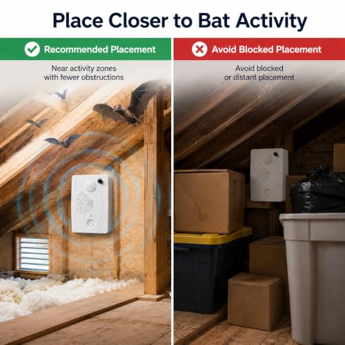 Image of 2026 Upgraded Bat Fortress Mini Repeller Indoor Deterrent 4Pack Adjustable Ultrasonic Bat Repellent Devices Outdoor Battery Operated Bat Repeller, Friendly to Human & Pet