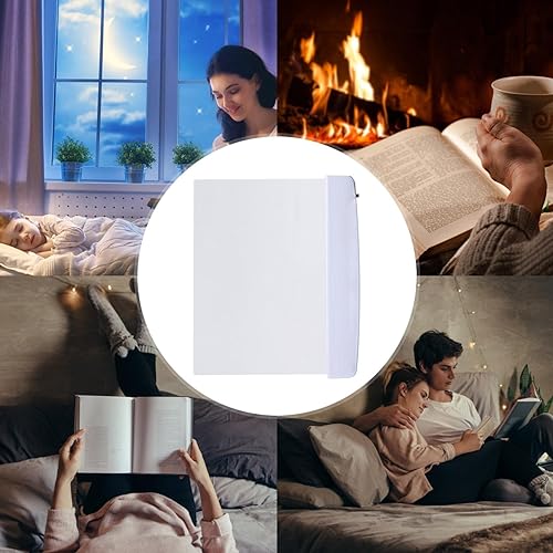 Image of Flat Book Lights for Reading at Night in Bed Clear LED Book Page Light Bookmark Light for Reading Illuminator Panel Plate Lamp Board Wireless (White)