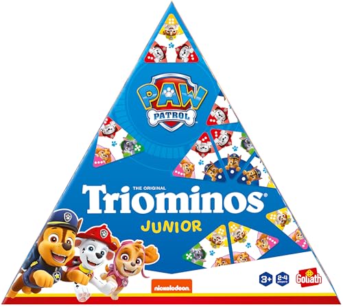 TRIOMINOS Junior - Edition Pat' Patrouille - Jeu de Dominos pour Enfants dès 3 Ans - Dominos à 3 côtés - Jeu d'Observation & Association - Double Face...