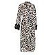 TINAYAUE Damen Sexy Nachthemd Mesh Bademantel mit Leopardenmuster Leichtes Morgenmantel mit Blumen Langer Tüll Schlafanzug Elegante Transparent Pyjamas für Liebhaber, Paare