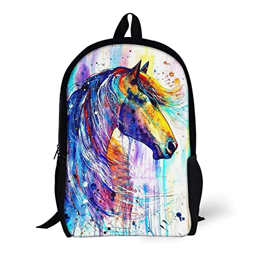 Mochila de caballo 3D unisex de 42x30x13cm para uso escolar y juvenil 5