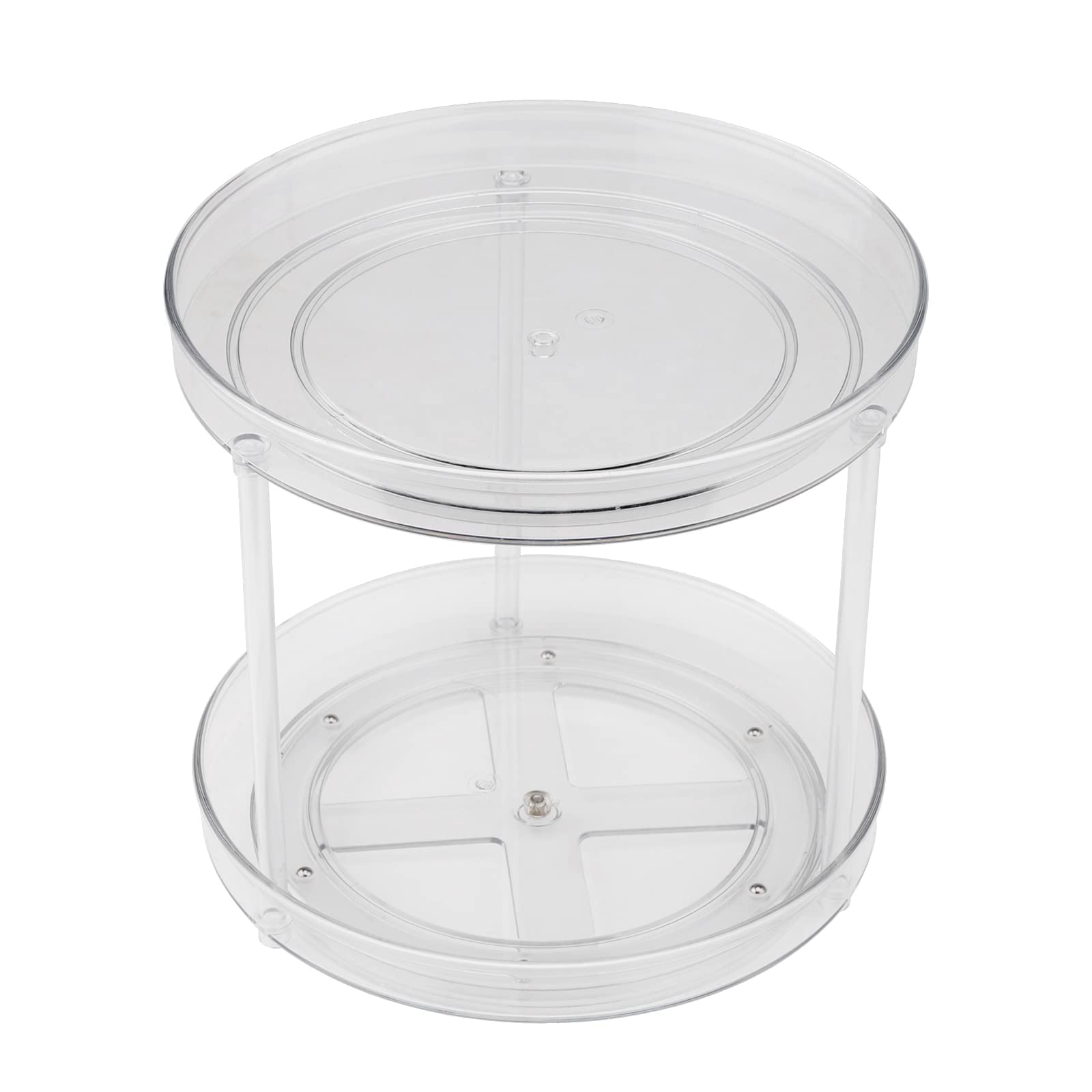 Turntable Organizer,2 Tier Lazy-Susan Cupboard Organiser,Turntable Spice Rack for Kitchen Cabinet,Lazy Susan Turntable Condiment Holder for Pantry,Kitchen,Spices,Dresser,Living Room,Bathroom