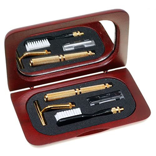 Set de Afeitado con Estuche de Madera con Espejo Mod. T-03