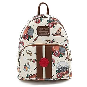 Loungefly Harry Potter Tattoo Art Cream Color Womens Double Strap Shoulder Bag Purse