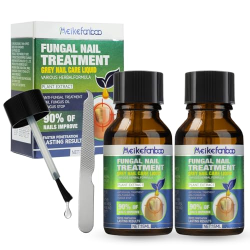 2-Pack Multi-Purpose Nail Repair, 0.5oz Nail Solution with Tea Tree Oil for Discolored and Damaged Nails, Plant Drops for Nails Care, Discolored Damaged Nails