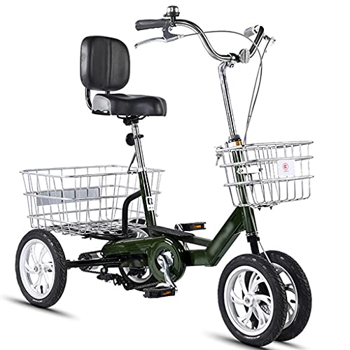 大人用三輪車 3輪バイク 3輪バイク クルーズトライク 高炭素鋼フレーム シングルスピード自転車 後部座席とシートバックレスト付き バスケット サイクリング ペダリング