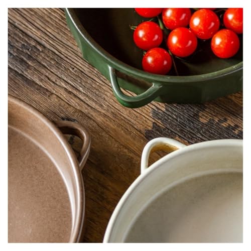 Plat de cuisson rustique en faïence brute qui garde les plats chauds - 5