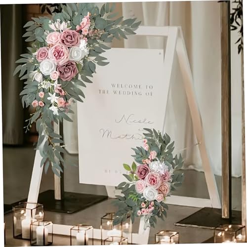 Fleurs d'arche de mariage artificielles composition florale soie - 7