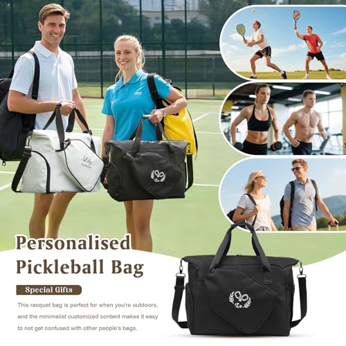 Personalized Pickleball Bag with Name, Sports Racket Duffel Bag with Shoe Compartment, Custom Gym & Travel Bag for Men and Women4