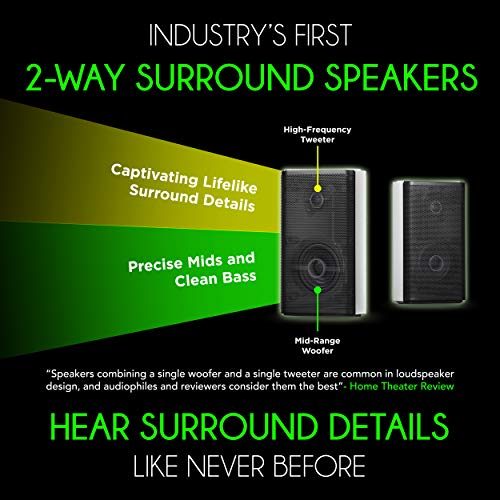Nakamichi Shockwafe Pro 7.1.4 Channel 600W Dolby Atmos Soundbar with 8" Wireless Subwoofer, 2 Rear Surround Speakers. Experience True 360° Cinema Surround with This Plug and Play Home Theater System