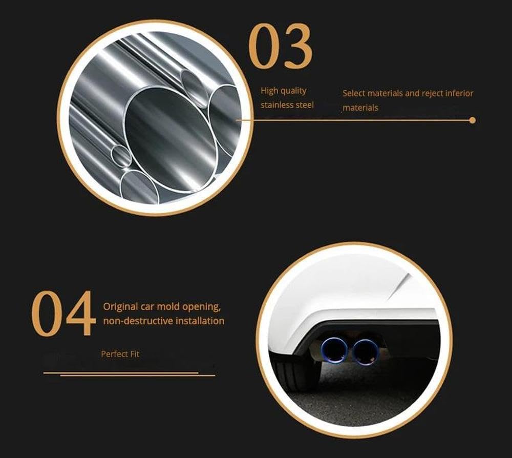 Spare Parts For Golf 1.4T For Golf 6 For Golf 7 For Tiguan For BMW E90 Exhaust Muffler Tip End Pipe Tail Throat Auto Accessories(Blue 2PC)