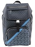 Michael Kors Men's Black Cooper Two-tone Logo Stripe Backpack, Style 37U1LCOB6J.