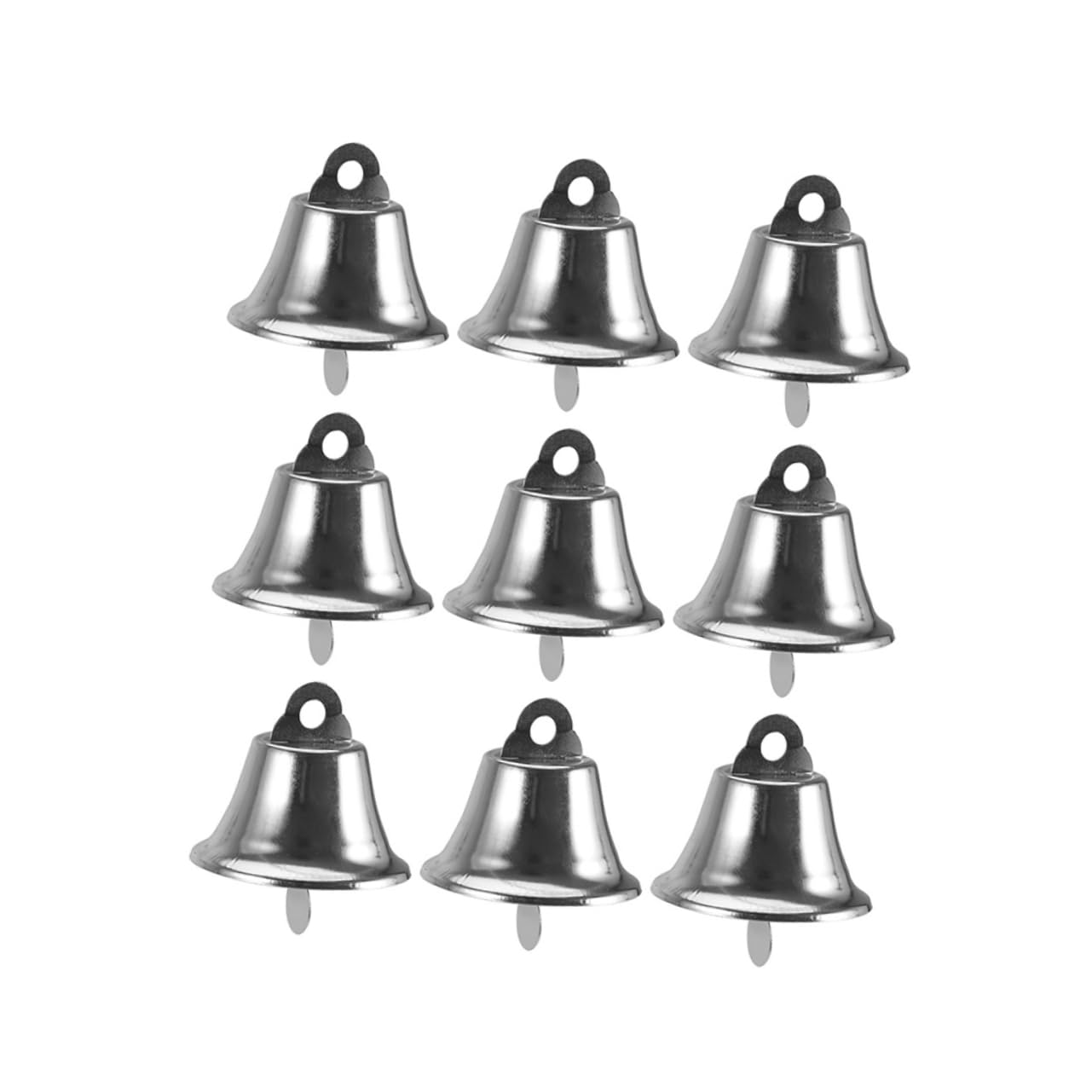 ERINGOGO 25Pcs Silver Open Horn Jingle Bells for DIY Crafts and for Christmas Weddings and Wind Chimes Bell Accessories