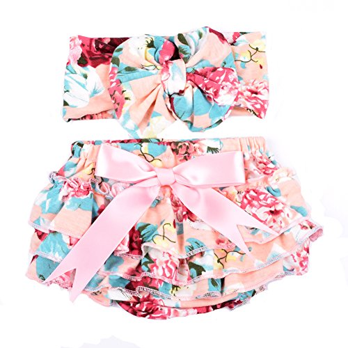 Image of Baby Girl Bloomer and Headband Set with Big Bow