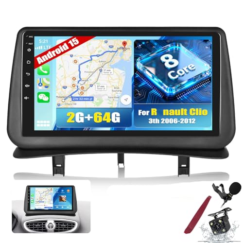 Radio Android para Renault Clio 3 (2006 2012), Pantalla táctil 2K de 9